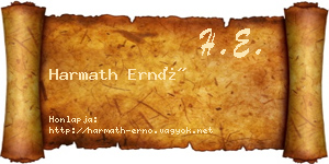 Harmath Ernő névjegykártya